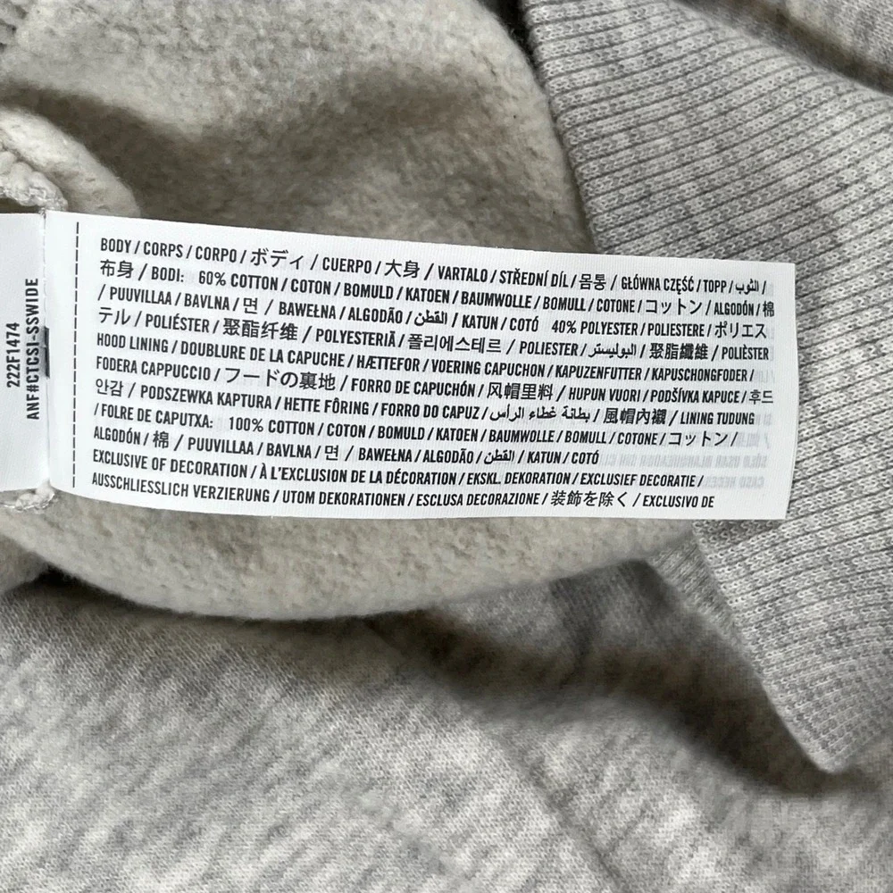 New Abercrombie Kids Hoodie Kids 13/14 Grey Camo Lined Relaxed Fit Pullover NWT